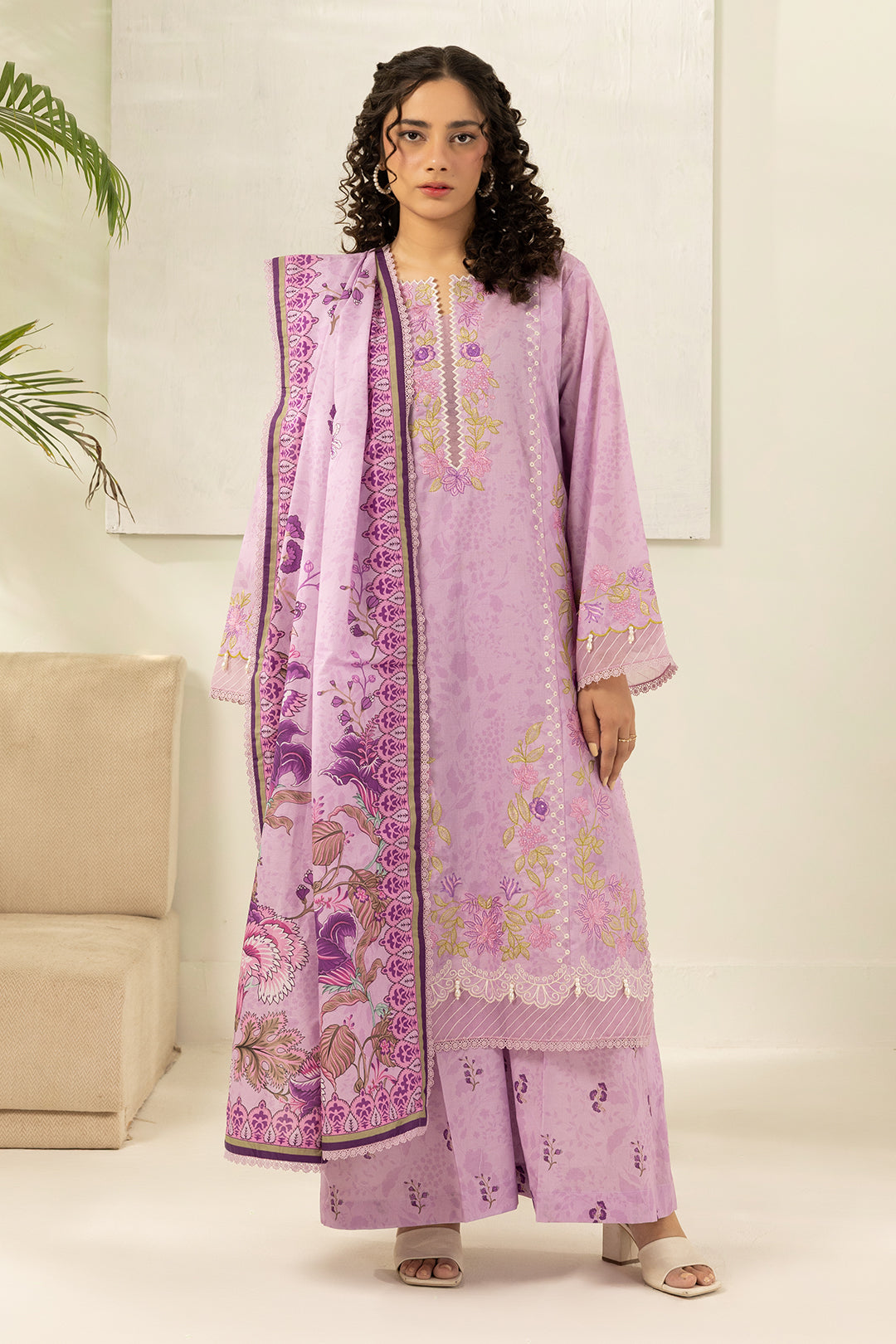 Zellbury Embroidered Shirt Shalwar Dupatta - 0640