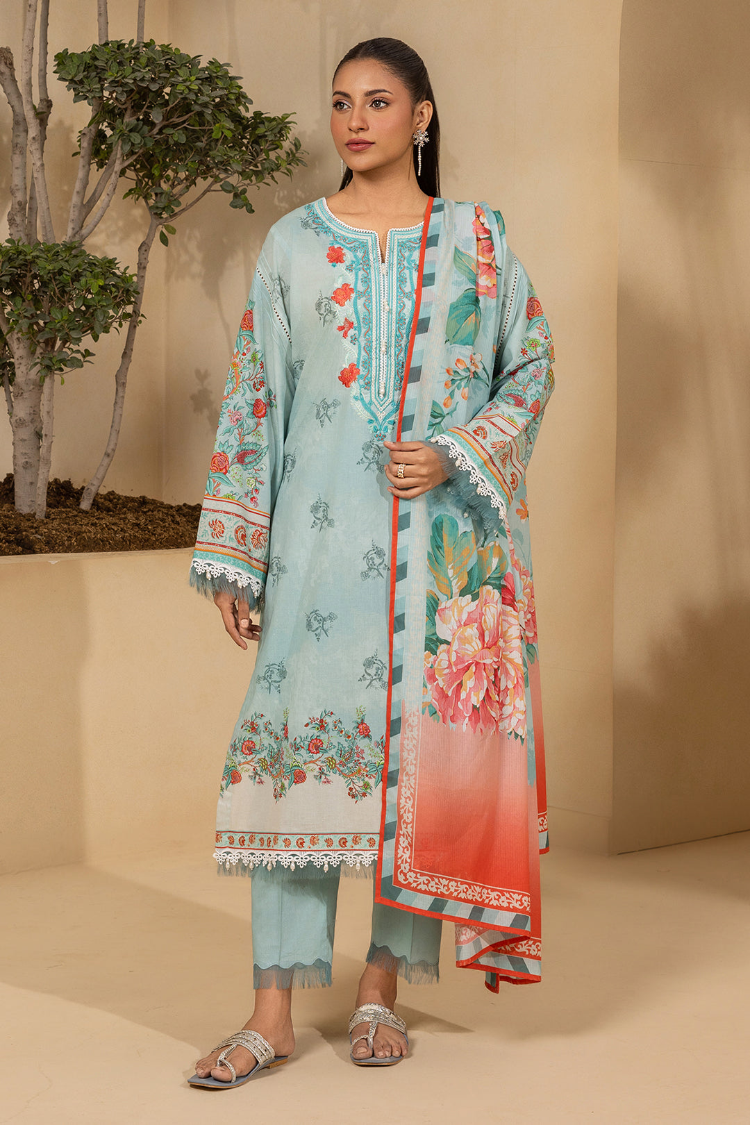 Zellbury Embroidered Shirt Shalwar Dupatta - 0641